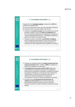 La formation des fonctionnaires dans les pays de l'OCDE et de l'UE, Alger 23-24 novembre 2014
