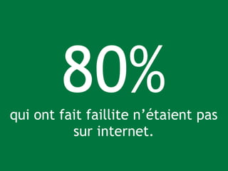 80%qui ont fait faillite n’étaient pas
sur internet.
 