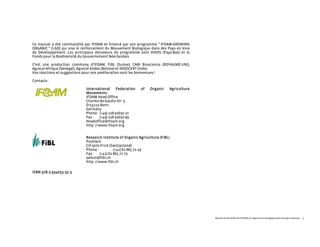 Formation Bioscience Formation agriculture biologique tropicale ifoam | PDF