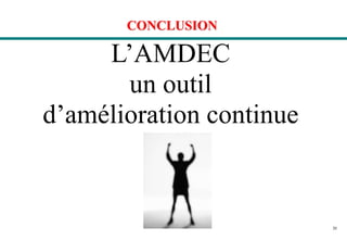 20
CONCLUSION
L’AMDEC
un outil
d’amélioration continue
 