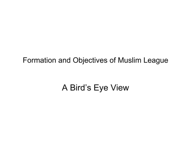 Formation And Objectives Of Muslim League | PPT | Hinduism | Religion ...