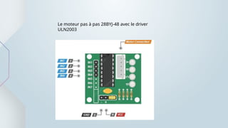 Le moteur pas à pas 28BYJ-48 avec le driver
ULN2003
 