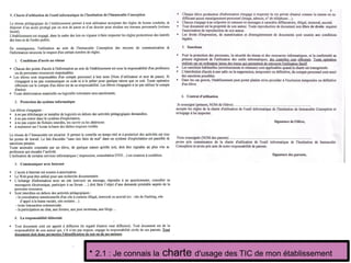 
2.1 : Je connais la charte d'usage des TIC de mon établissement
 
