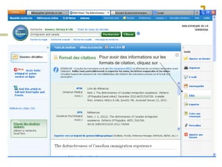 Pour avoir des informations sur les
formats de citation, cliquez sur
 