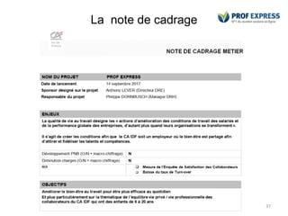 La note de cadrage
Conduite de projet 37
 
