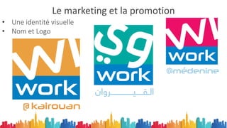 Le marketing et la promotion
• Une identité visuelle
• Nom et Logo
 