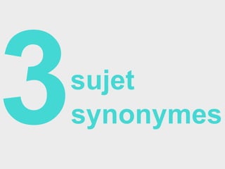 synonymes
sujet
 