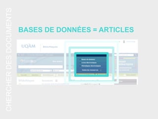 CHERCHERDESDOCUMENTS
BASES DE DONNÉES = ARTICLES
 