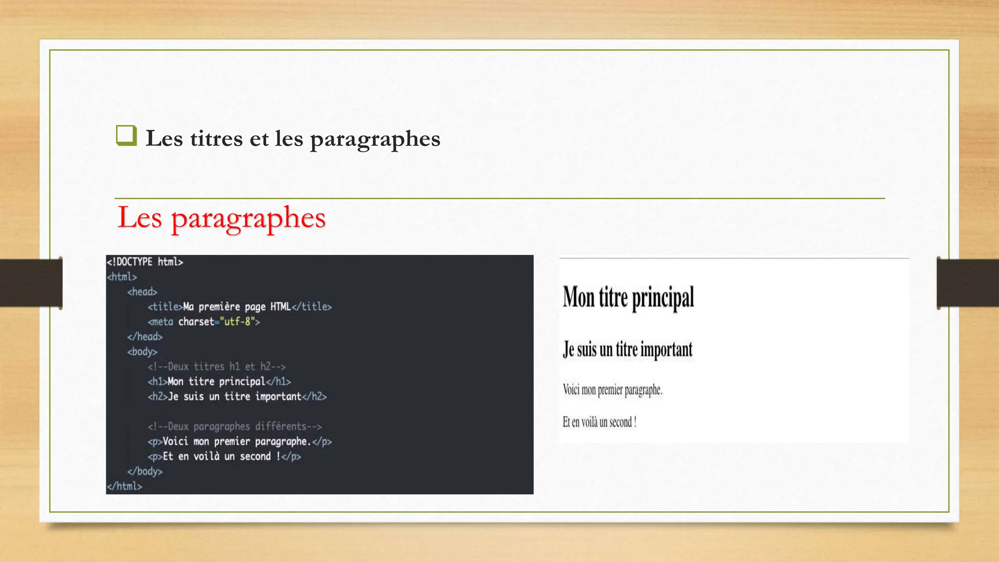  Les titres et les paragraphes
Les paragraphes
 