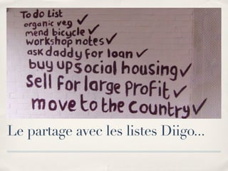 Le partage avec les listes Diigo...
 