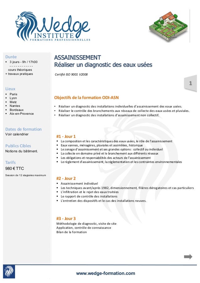 assainissement formation