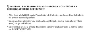 Endnote Notions De Base