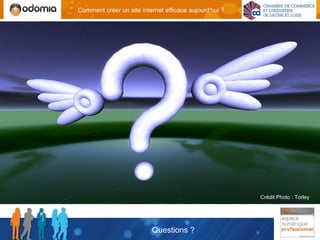 Comment créer un site internet efficace aujourd'hui ?




                                                        Crédit Photo : Torley




                          Questions ?
 