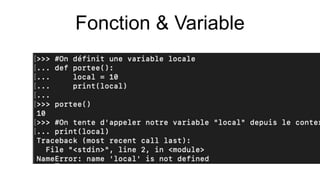 Fonction & Variable
 