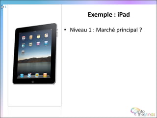 1

             Exemple : iPad

    • Niveau 1 : Marché principal ?
 