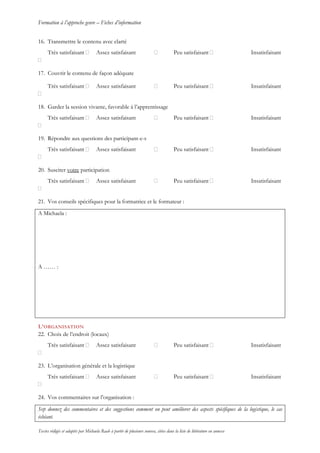 Formation genre fiches d'information m raab