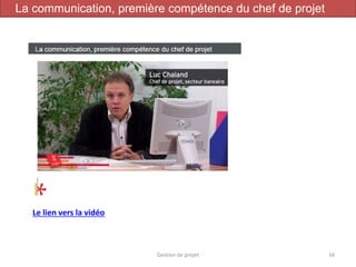 Gestion de projet 34
La communication, première compétence du chef de projet
Le lien vers la vidéo
 