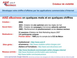 Connaître les applications commerciales de Google adwords Préparer et rédiger le cahier des charges Mettre en ligne la campagne 