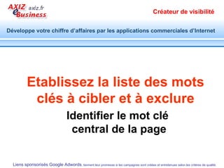 Simuler le nombre des cliques Utiliser le cahier des charges pour créer et configurer votre campagne   