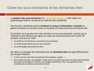 Implémenter les scripts de mesure des campagnes CPC, CPA et emailingImplémenter l’outil standardSuivre la recherche interne