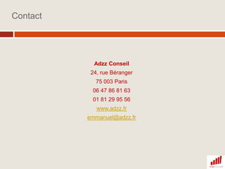 Une fois le paramétrage de base validé, il convient de mettre en place des règles de gestionNomenclature des campagnes (source / support), des profils, des filtres, des noms de rapports,…Règles d’accès aux donnéesGestion des profils et des filtres (adresses IP)Règles de partage de donnéesWorkflow39