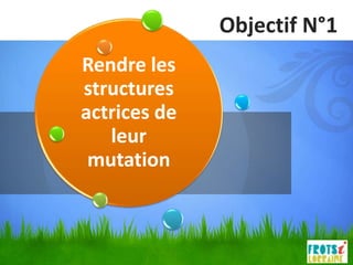 Objectif N°1
Rendre les
structures
actrices de
   leur
 mutation
 