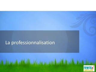 La professionnalisation
 