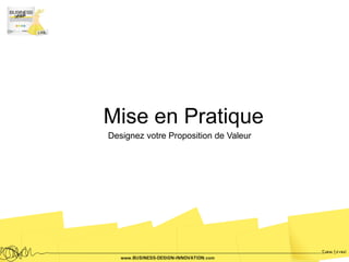 Mise en Pratique
Designez votre Proposition de Valeur
 