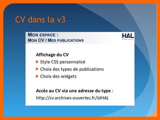 CV dans la v3 
 