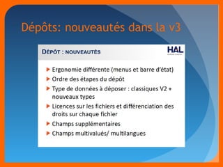 Dépôts: nouveautés dans la v3 
 
