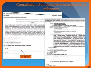 55 
Consultation d’un document et export de la 
référence 
Url courte 
 