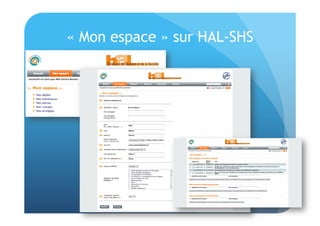 « Mon espace » sur HAL-SHS 
 