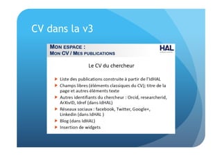 CV dans la v3 
 
