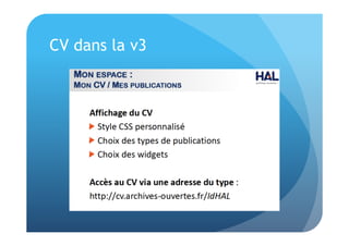 CV dans la v3 
 