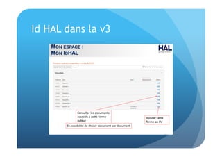 Id HAL dans la v3 
 