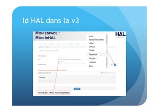 Id HAL dans la v3 
 