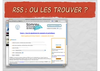 RSS : OU LES TROUVER ?
 