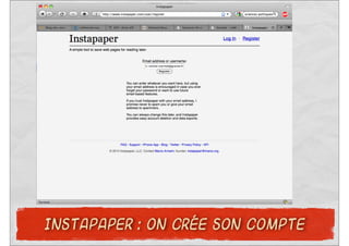 INSTAPAPER : ON CRÉE SON COMPTE
 