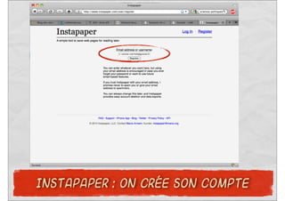 INSTAPAPER : ON CRÉE SON COMPTE
 