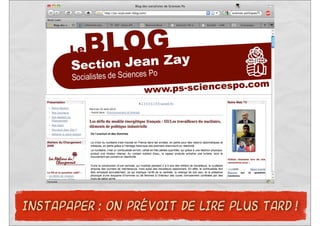 INSTAPAPER : ON PRÉVOIT DE LIRE PLUS TARD !
 