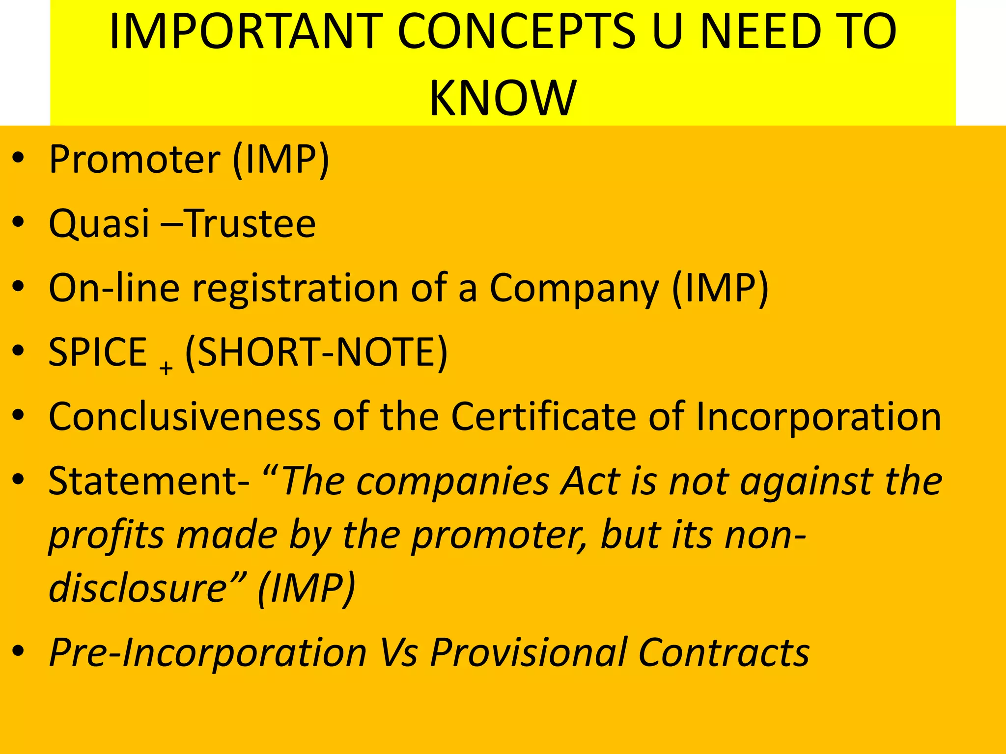 Formation & Incorporation of a Company SIR.ppt