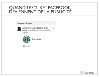 QUAND LES “LIKE” FACEBOOK
DEVIENNENT DE LA PUBLICITÉ
 