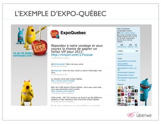 L’EXEMPLE D’EXPO-QUÉBEC
 
