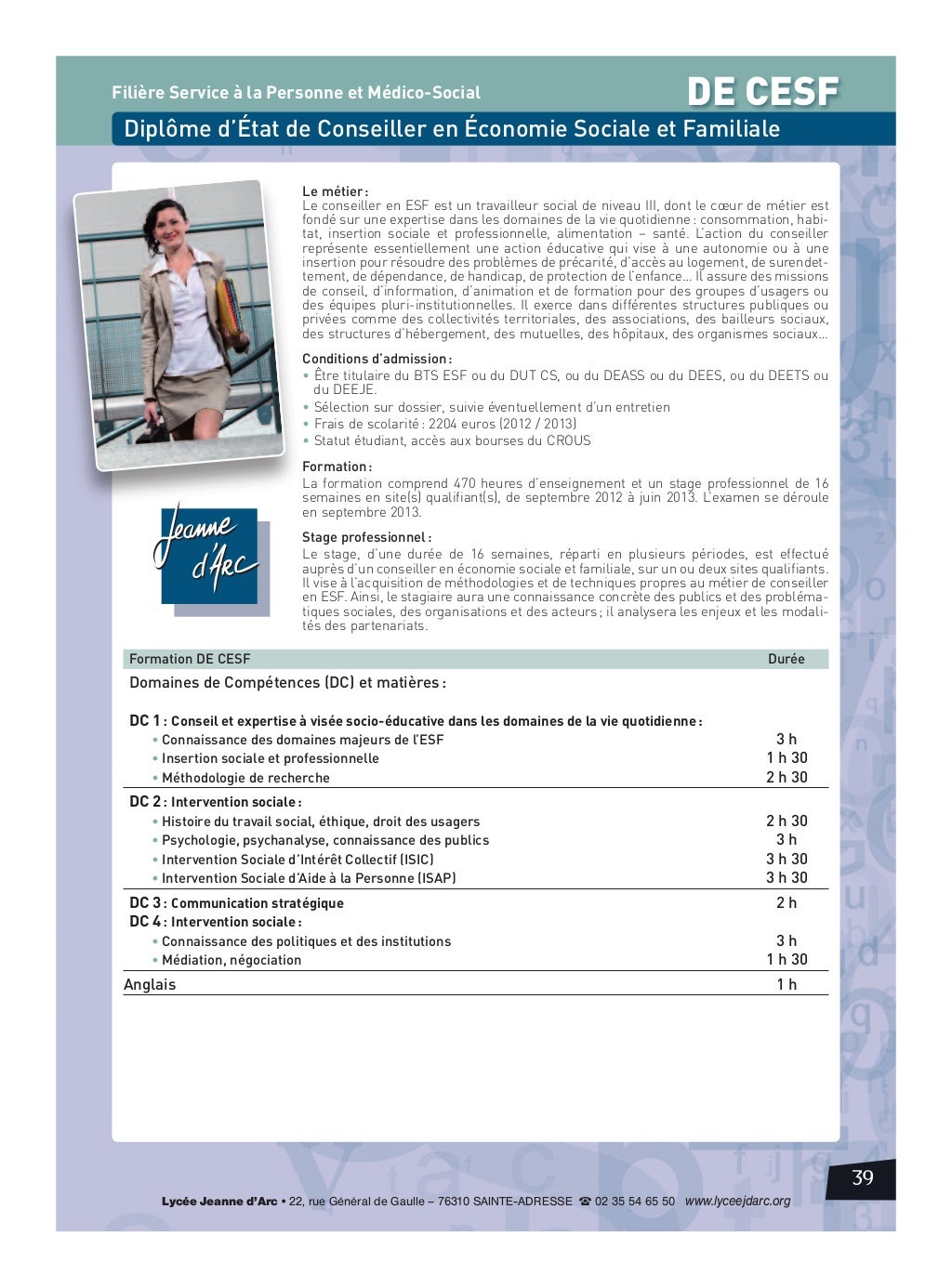 Formations JeanneD'Arc Sainte Adresse