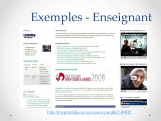 Exemples - Enseignant




  http://myportfolio.ac.nz/view/view.php?id=932
 