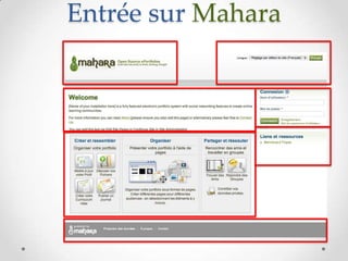 Entrée sur Mahara
 