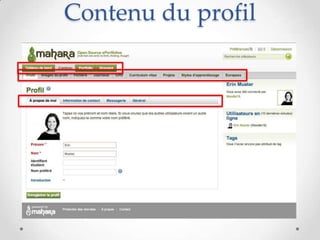 Contenu du profil
 