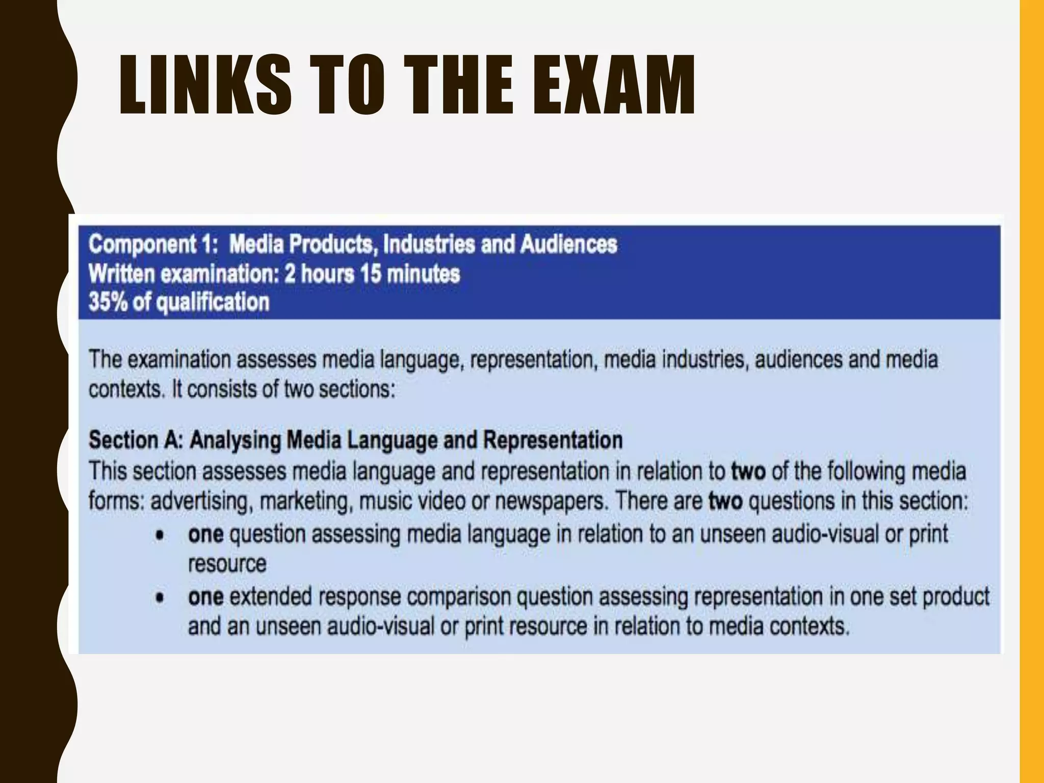 LINKS TO THE EXAM
 