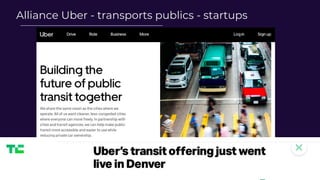 Alliance Uber - transports publics - startups
 