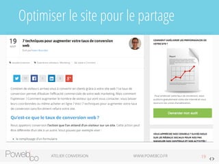 Optimiserle site pour le partage  